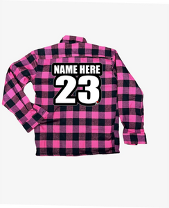 Personalized Pink Race Flannel - THERMAL LINED