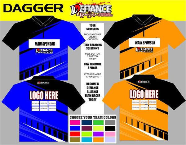 Dagger Polo Semi Custom - Defiance Lifestyle, Race Apparel - Casual to Custom