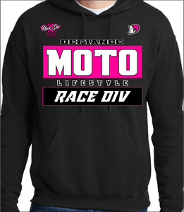 Sweatshirt- Neon Pink Race Division - black Hoodie