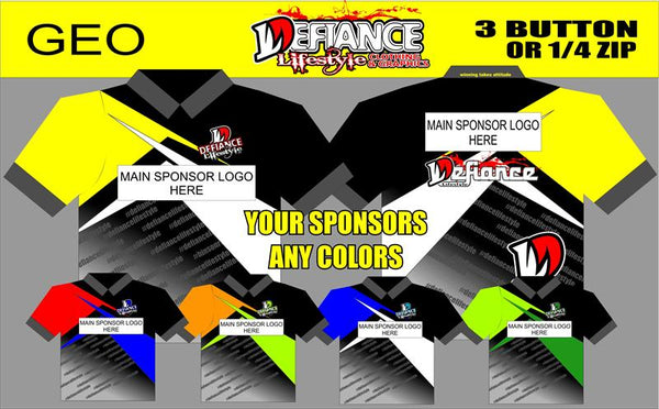 Geo Factor Polo Semi Custom - Defiance Lifestyle, Race Apparel - Casual to Custom