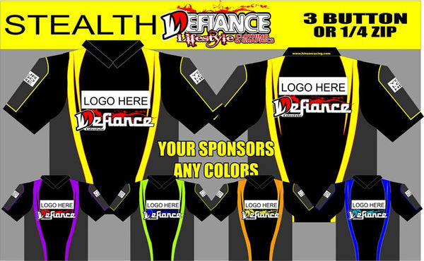 Stealth Polo Semi Custom - Defiance Lifestyle, Race Apparel - Casual to Custom