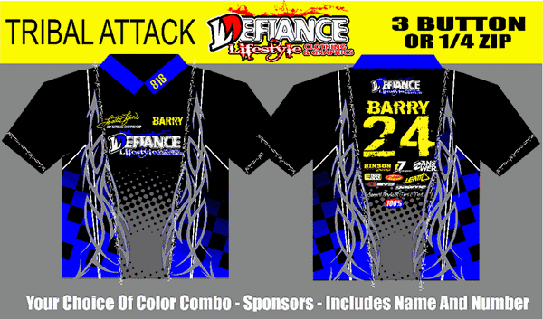 Tribal Attack Polo Semi Custom - Defiance Lifestyle, Race Apparel - Casual to Custom