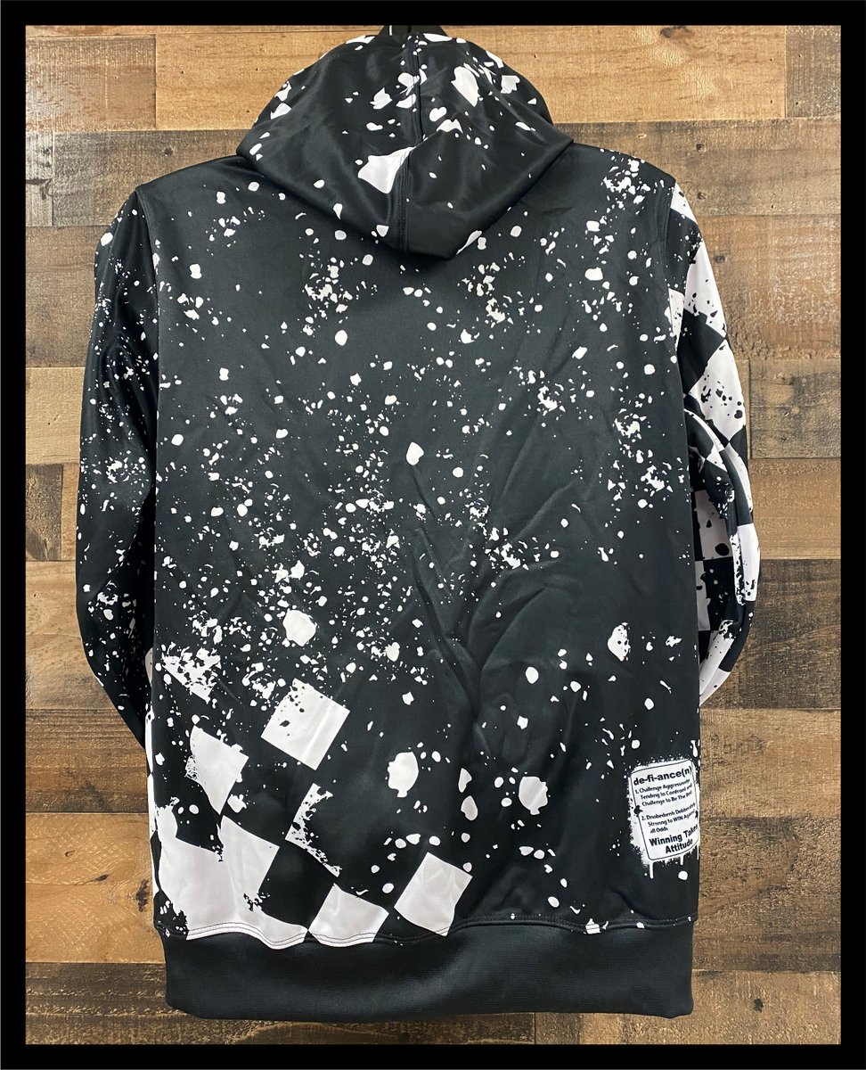 Bleached out Race Hooded Sweatshirt Moto is life Bleached BLACK