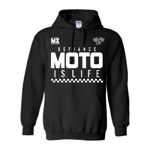 Moto is life Sweatshirt - black Hoodie - Defiance Lifestyle, Race Apparel - Casual to Custom