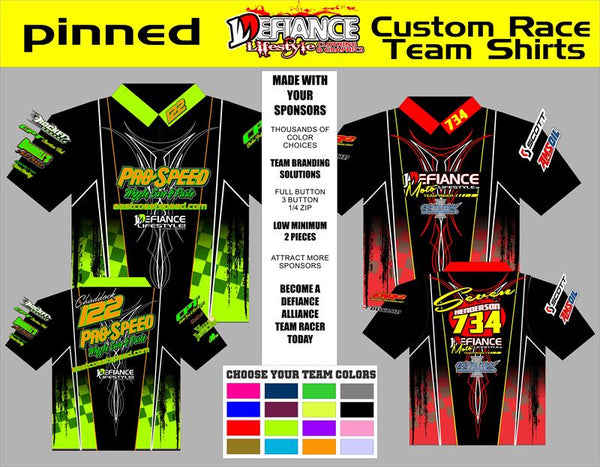 Pinned Polo Semi Custom - Defiance Lifestyle, Race Apparel - Casual to Custom