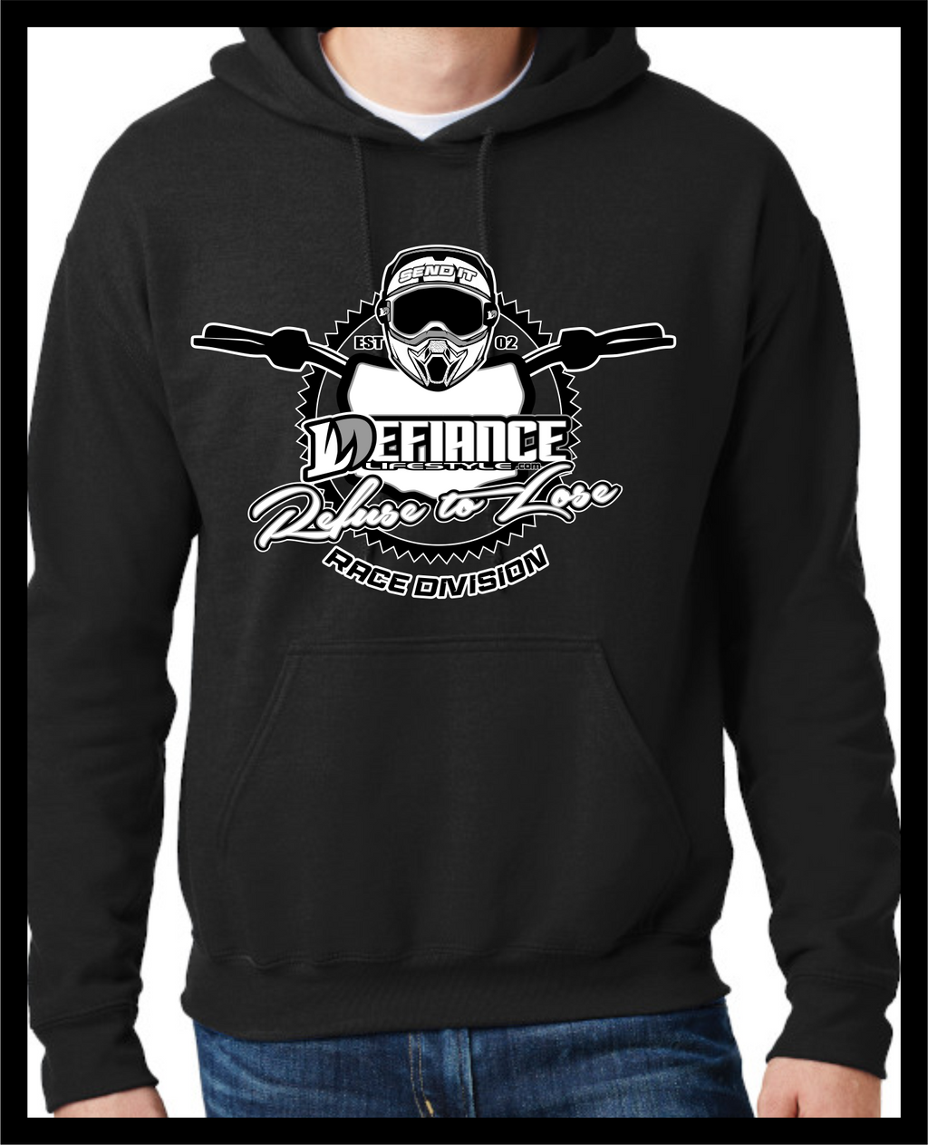 Racing HOODED Sweatshirt- BARS black Hoodie - DefianceLifestyle