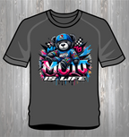 Moto is life race youth bear - T Shirt - GREY TEE