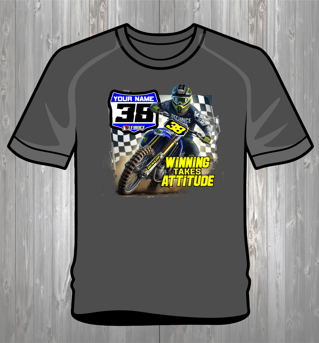 Personalized Race T-Shirt - FLAGS BEHIND YA with plate- Attack Collection