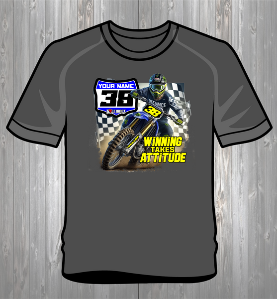 Personalized Race T-Shirt - FLAGS BEHIND YA with plate- Attack Collection