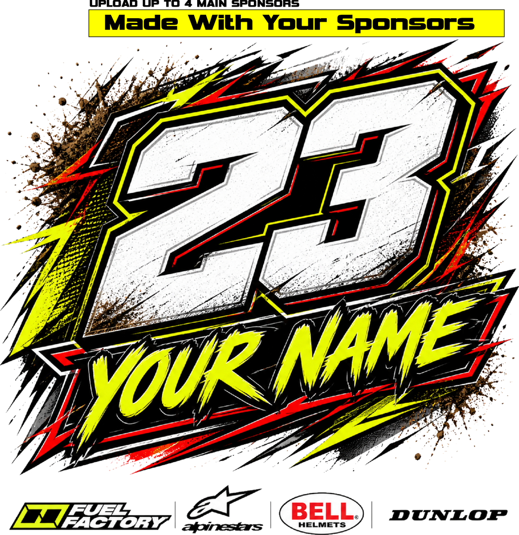 PROSTYLE RACE TSHIRT/number splash with sponsors