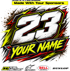 PROSTYLE RACE TSHIRT/number splash with sponsors