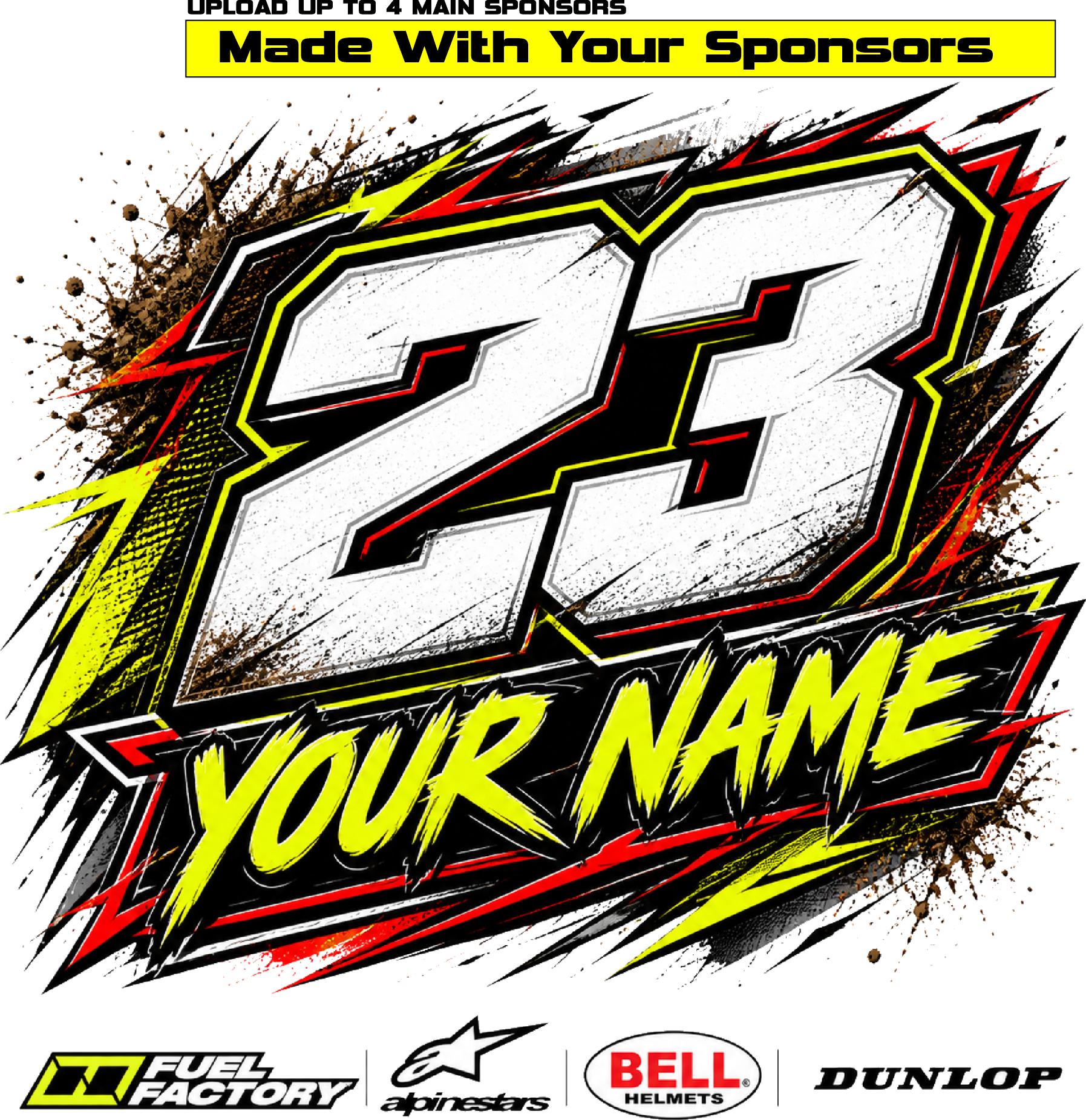 PROSTYLE RACE TSHIRT/number splash with sponsors