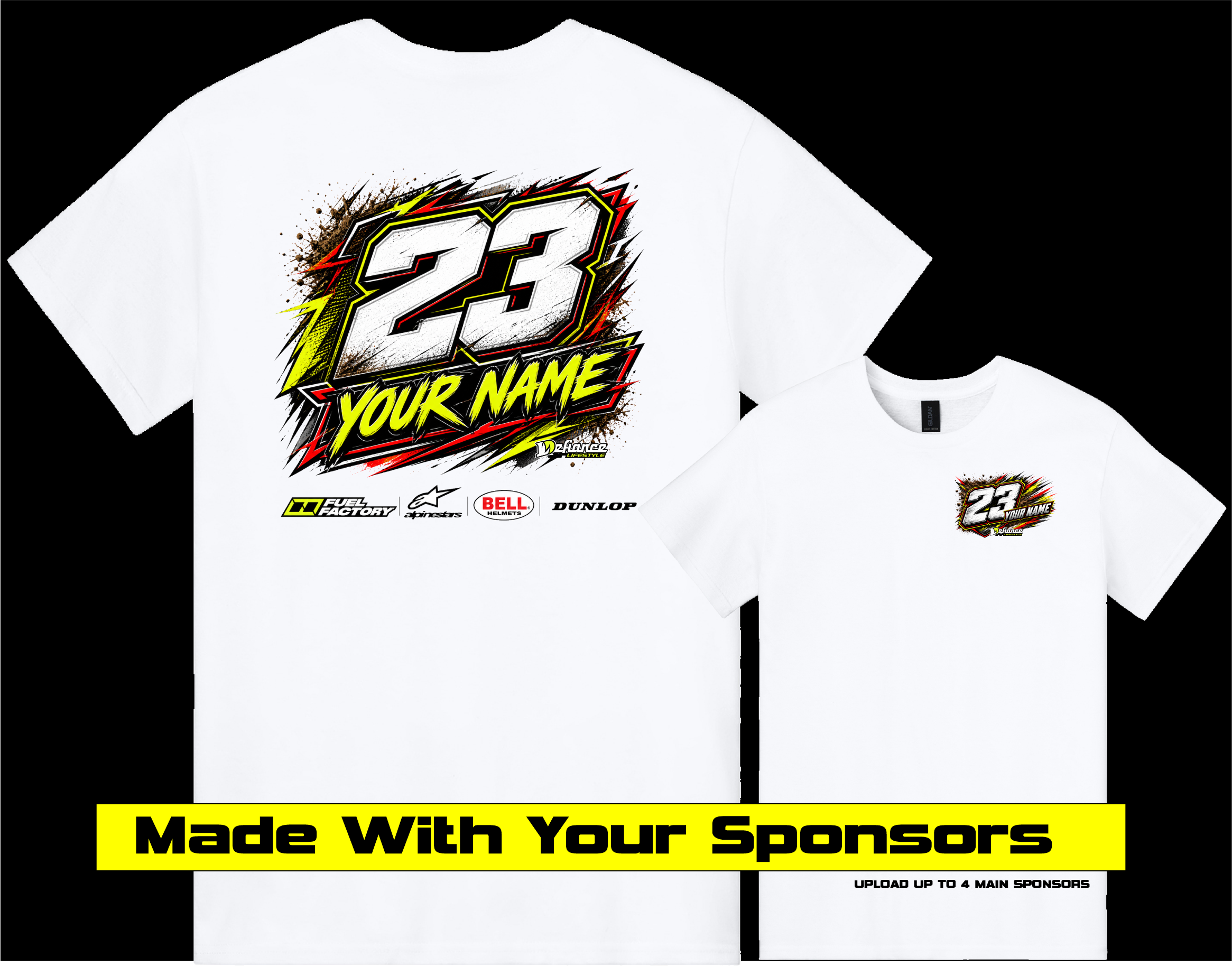 PROSTYLE RACE TSHIRT/number splash with sponsors