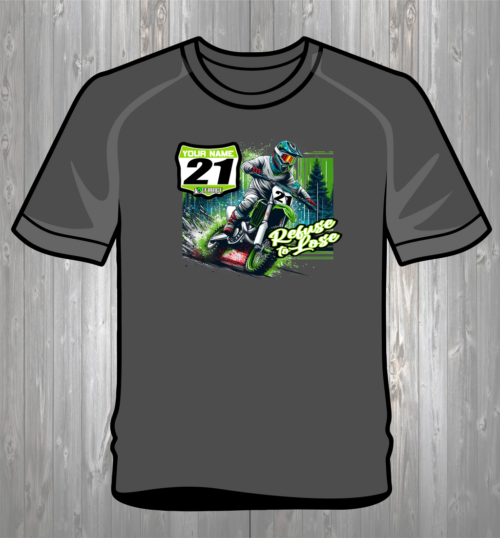 Personalized Race T-Shirt - Refuse to Lose with plate- Attack Collection - DefianceLifestyle