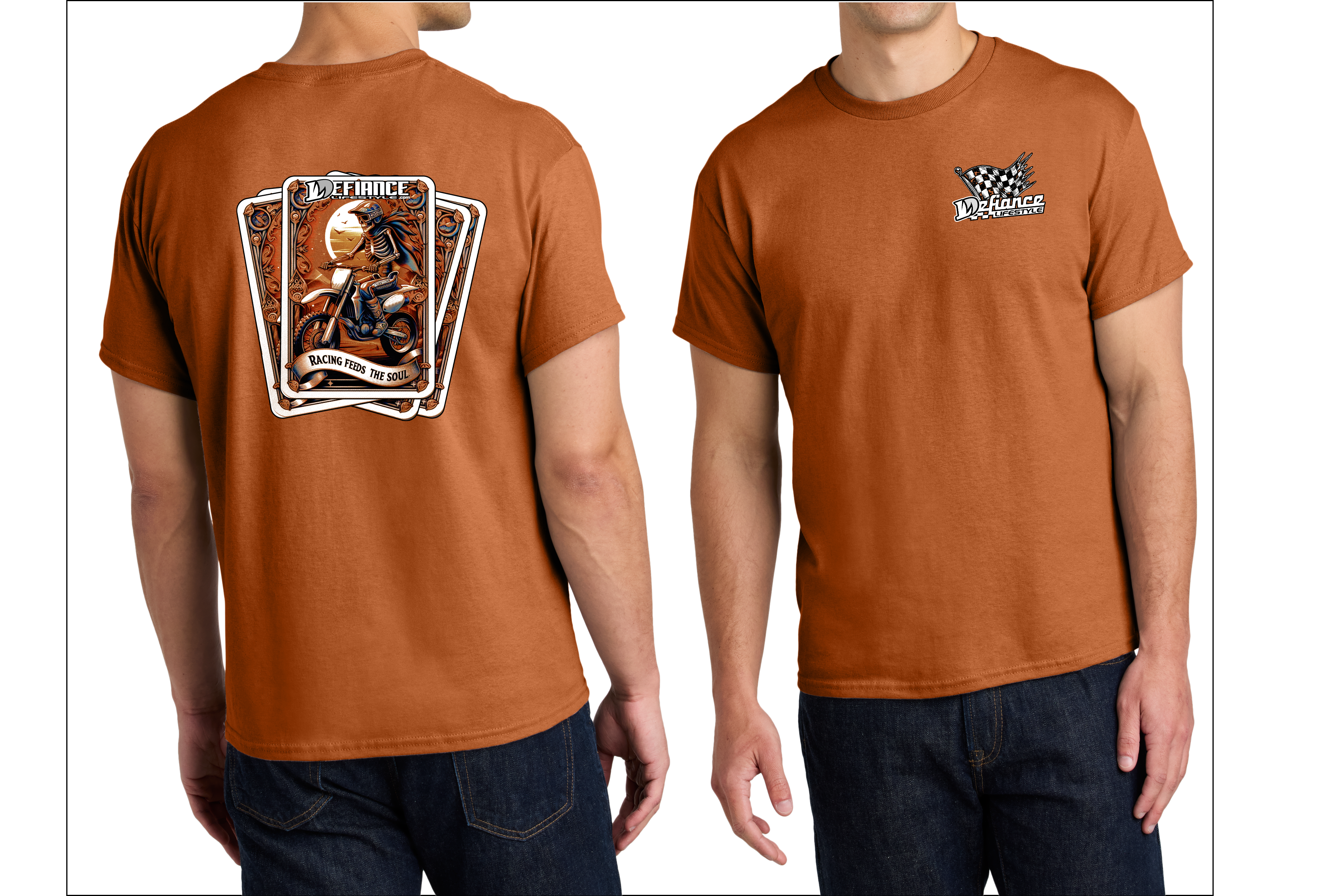 Racing Feeds the SOUL -texas orange T-shirt
