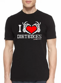I Heart DIRTBIKES T Shirt - Emoji Skull Black