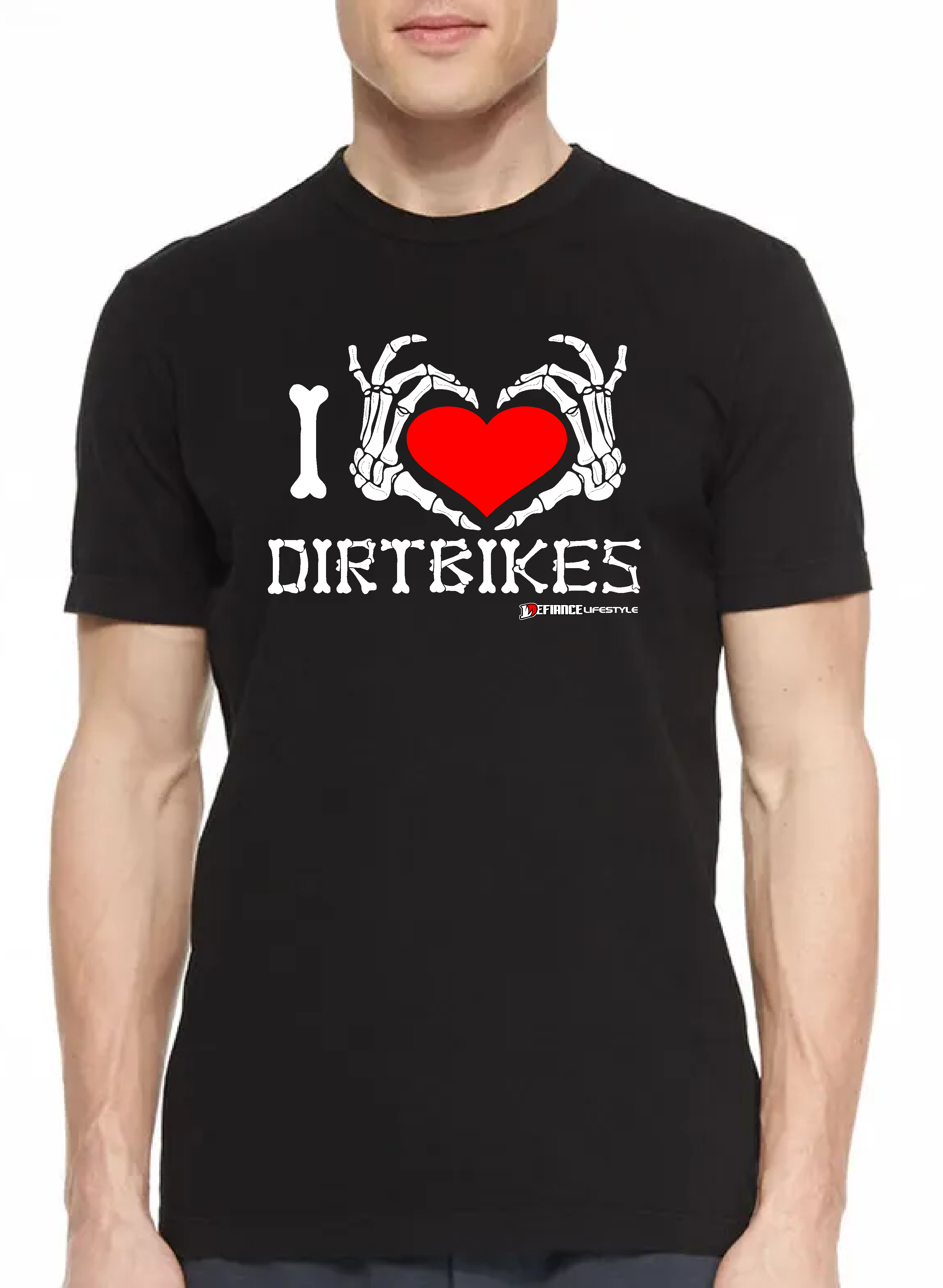 I Heart DIRTBIKES T Shirt - Emoji Skull Black