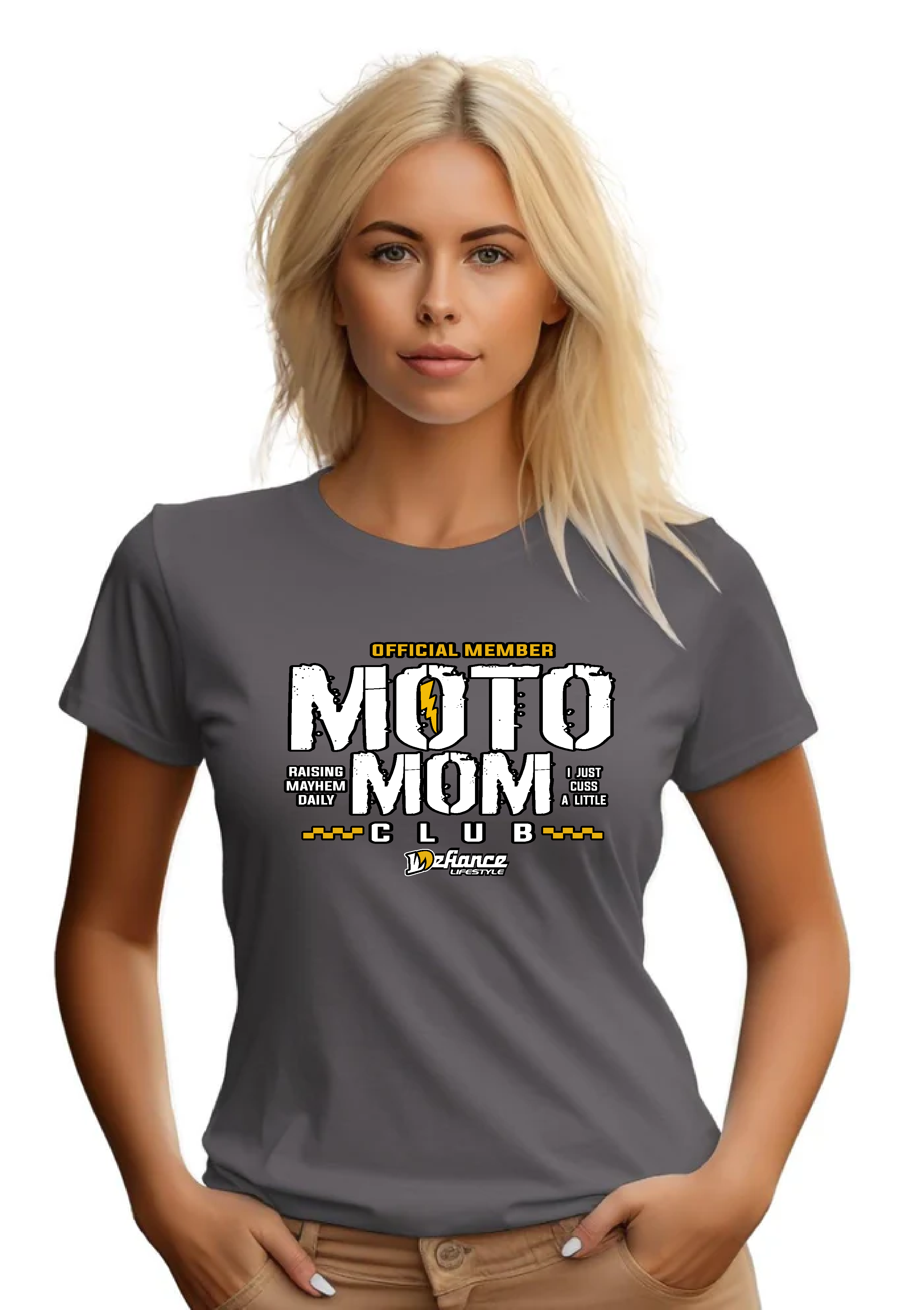 Moto Mom club - grey tshirt - DefianceLifestyle
