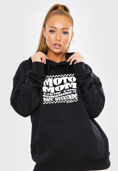 MOTO MOM Race Hoodie - Black Fan apparel
