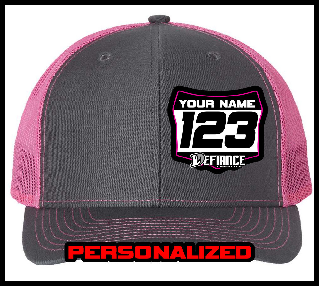 Hat with Racing Plate - pink