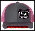 Hat with Racing Plate - pink