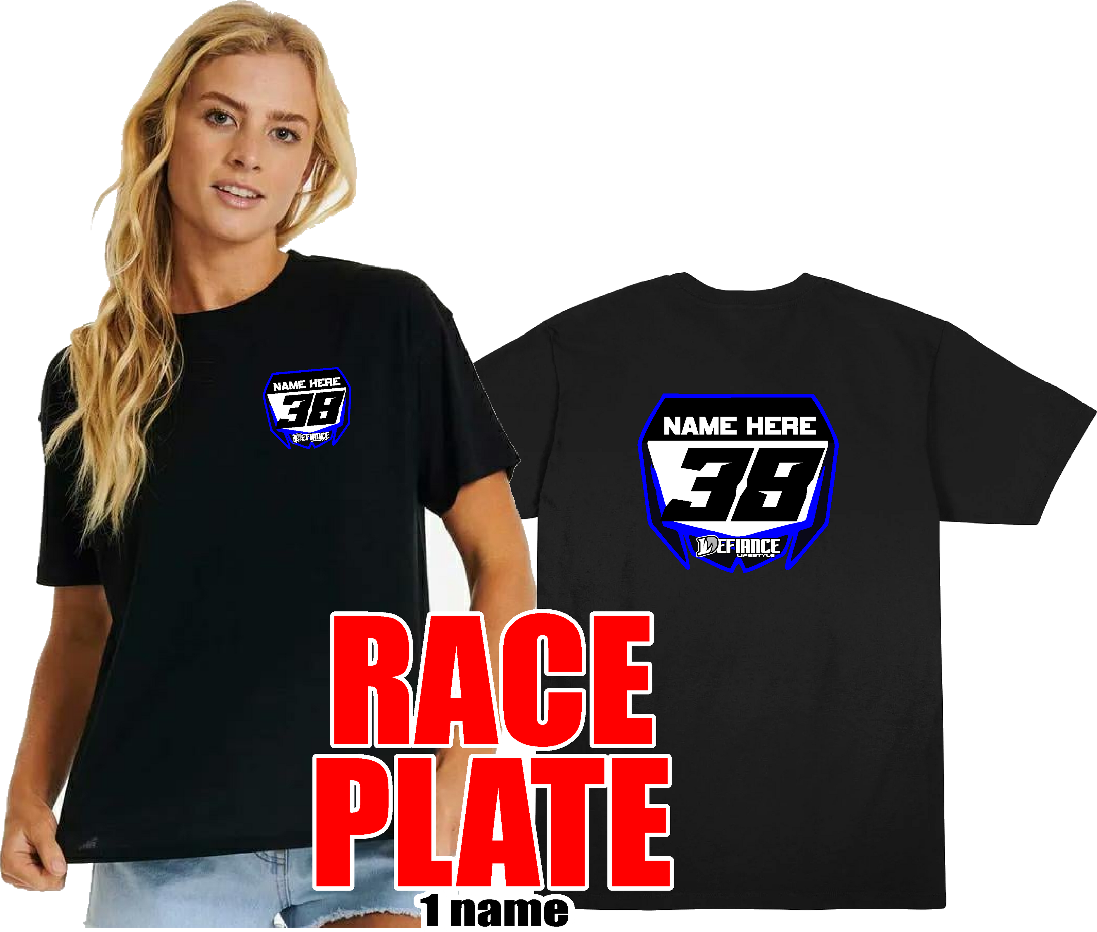 Race T-shirt Plate Special - 1 name/number