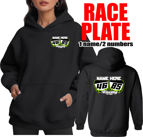 Race hoodie Plate Special - 1 name/2numbers