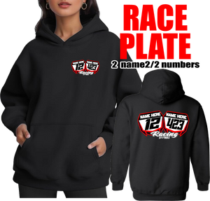 Race hoodie Plate Special - 2 names/2numbers