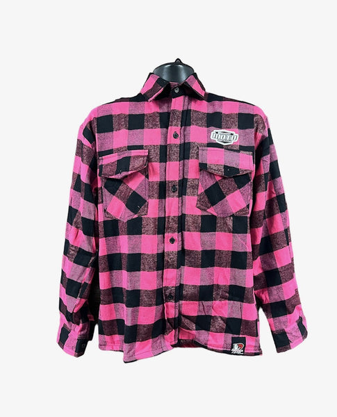 Personalized Pink Race Flannel - THERMAL LINED