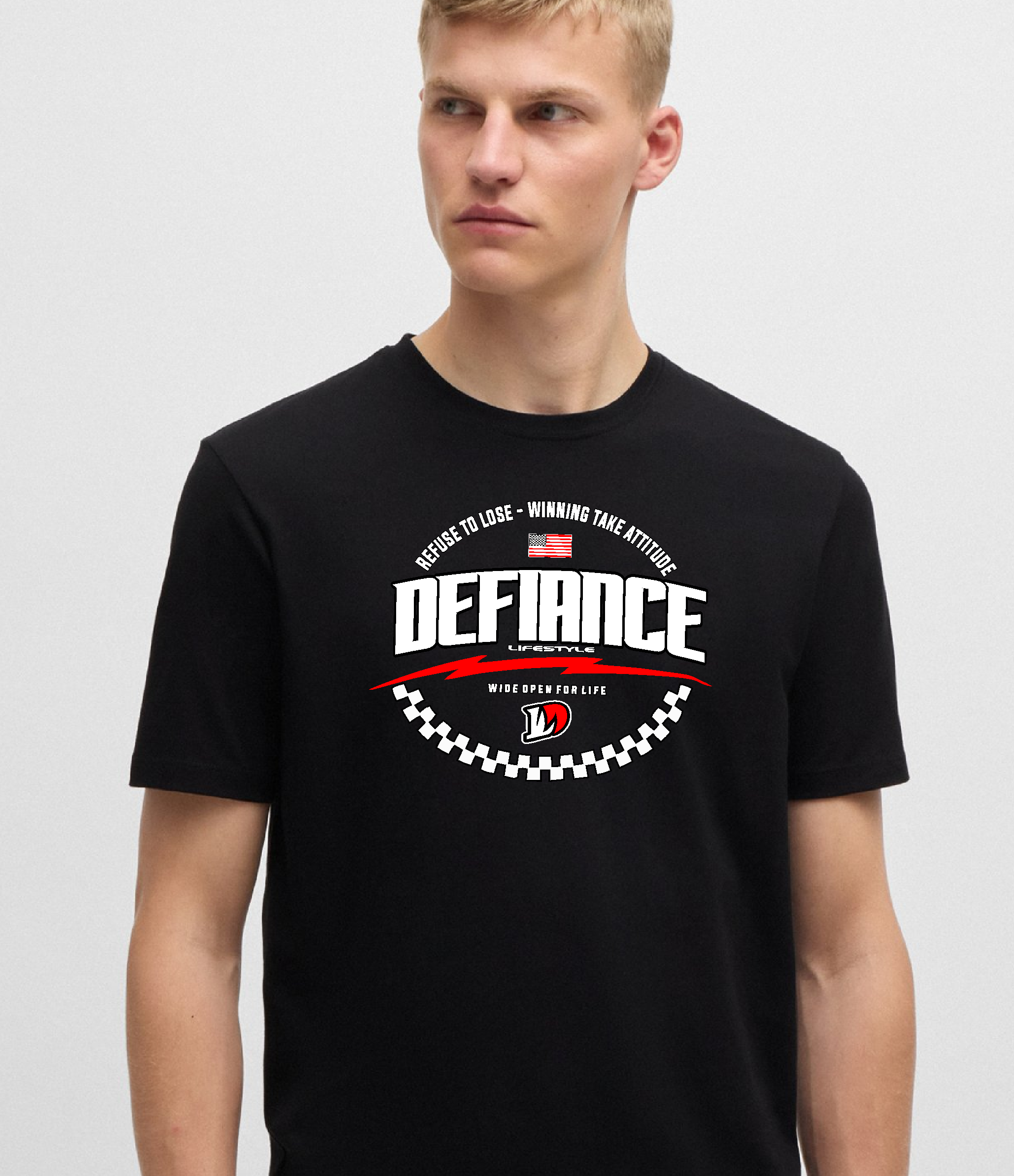 WIDE OPEN RACE TEE - Black T-shirt