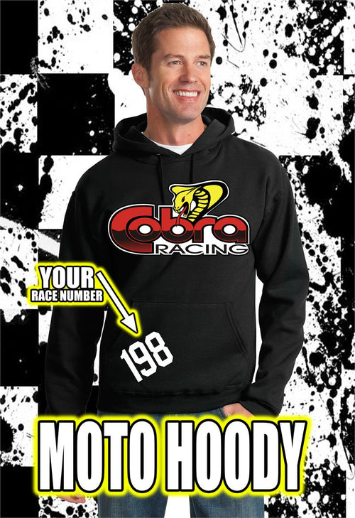 Cobra Moto Large logo sweatshirt - Black Hood - Defiance Lifestyle, Race Apparel - Casual to Custom