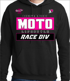 Sweatshirt- Neon Pink Race Division - black Hoodie - DefianceLifestyle