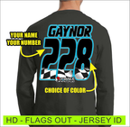 Flags Out - Jersey Lettering - Defiance Lifestyle, Race Apparel - Casual to Custom