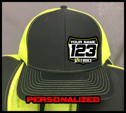 Hat with Racing Plate - flow - Defiance Lifestyle, Race Apparel - Casual to Custom