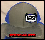 Hat with Racing Plate - Blue - Defiance Lifestyle, Race Apparel - Casual to Custom