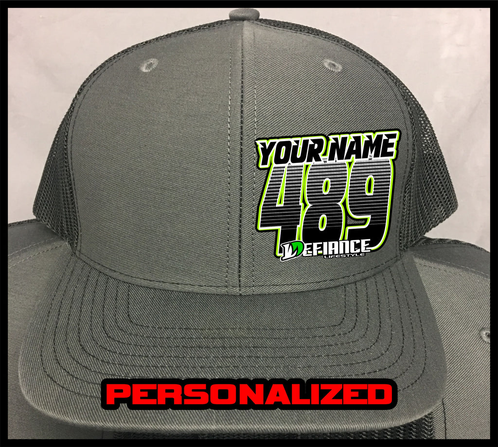 Hat with Racing ID - grey - Defiance Lifestyle, Race Apparel - Casual to Custom