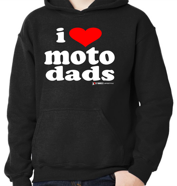 I Heart MOTO Dads - Black Hooded Sweatshirt