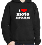 I Heart Moto Moms Hooded Sweatshirt - BLACK - DefianceLifestyle
