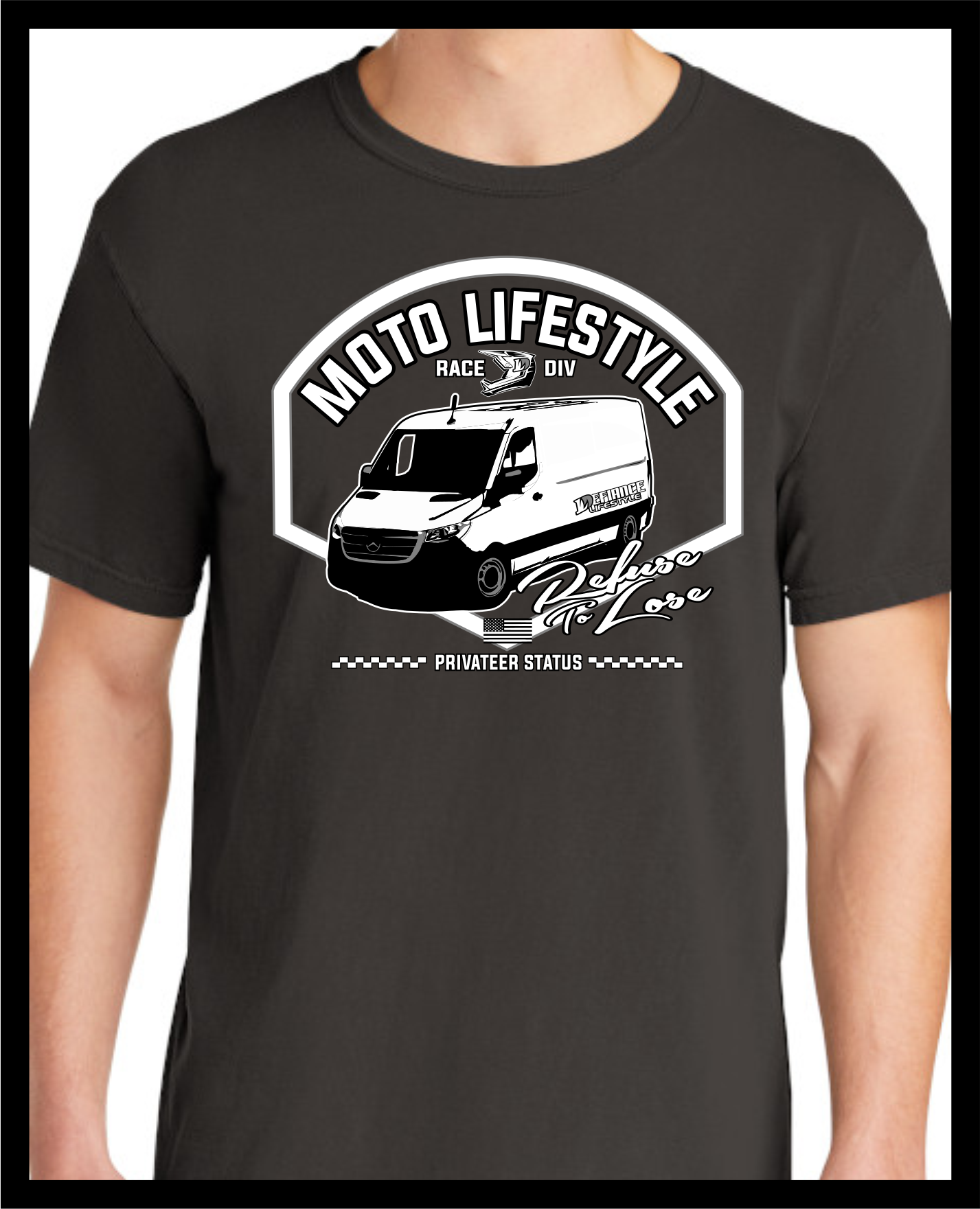 MOTO LIFESTYLE T Shirt - PRIVATEER STATUS CHARCOAL TEE
