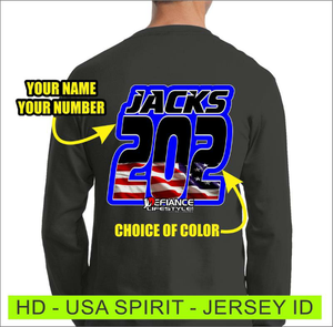 USA Spirit - Jersey Lettering - Defiance Lifestyle, Race Apparel - Casual to Custom