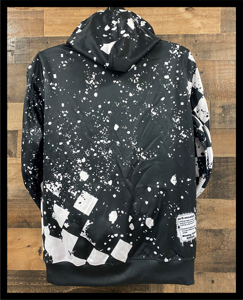 Checker Race Hooded Sweatshirt - Check badge Bleached/BLACK