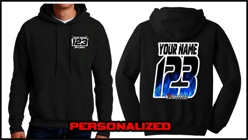 Custom Blue Flame Sweatshirt - BLACK - Defiance Lifestyle, Race Apparel - Casual to Custom