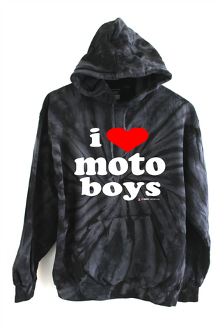 I Heart MOTO BOYS - Hooded Sweatshirt black tiedye
