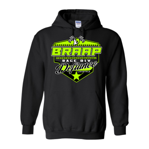 Braap Mode Sweatshirt- Neon - black Hoodie - Defiance Lifestyle, Race Apparel - Casual to Custom