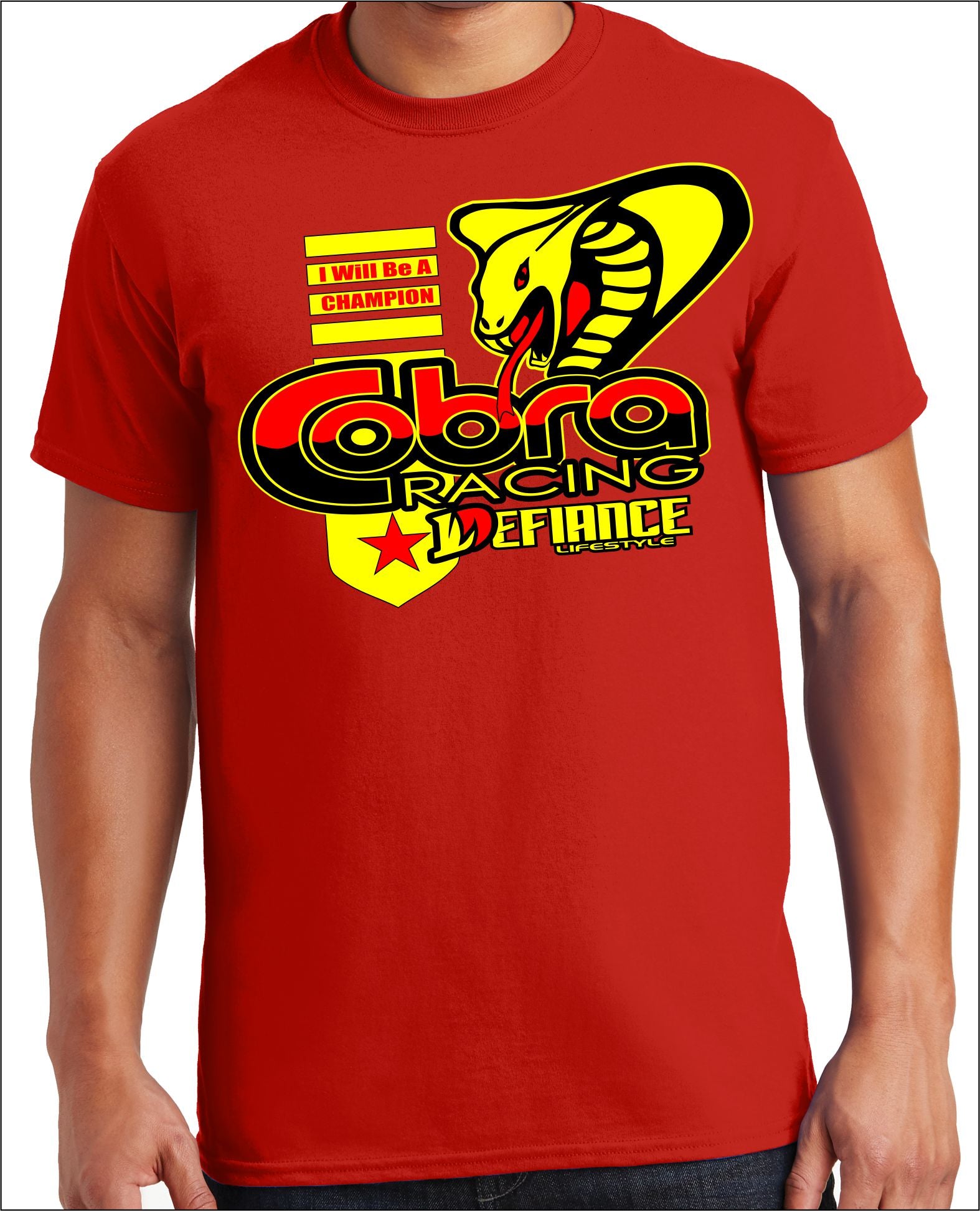 Cobra Battle T-Shirt - red - Defiance Lifestyle, Race Apparel - Casual to Custom