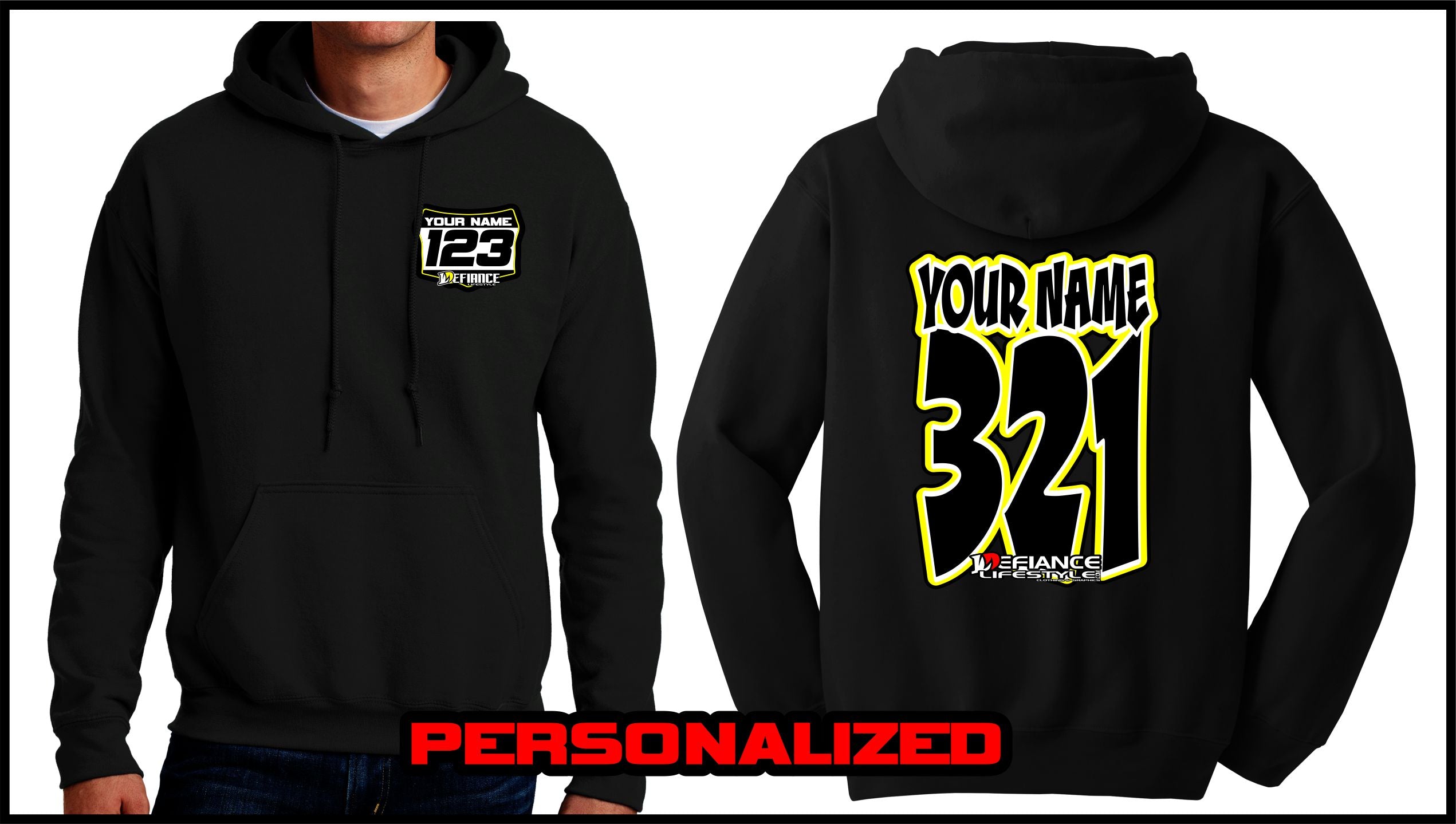 Custom Comic Sweatshirt - BLACK - Defiance Lifestyle, Race Apparel - Casual to Custom
