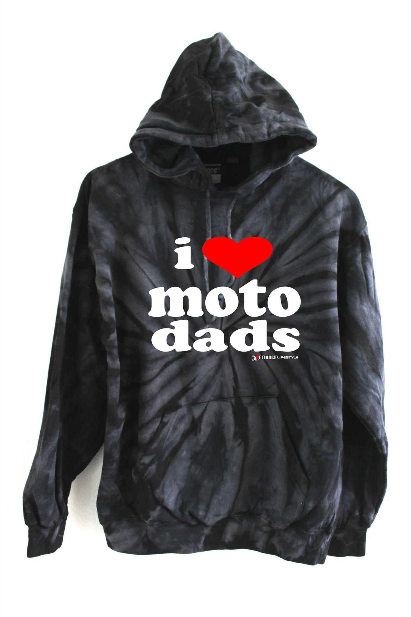 I Heart MOTO Dads - Hooded Sweatshirt black tiedye