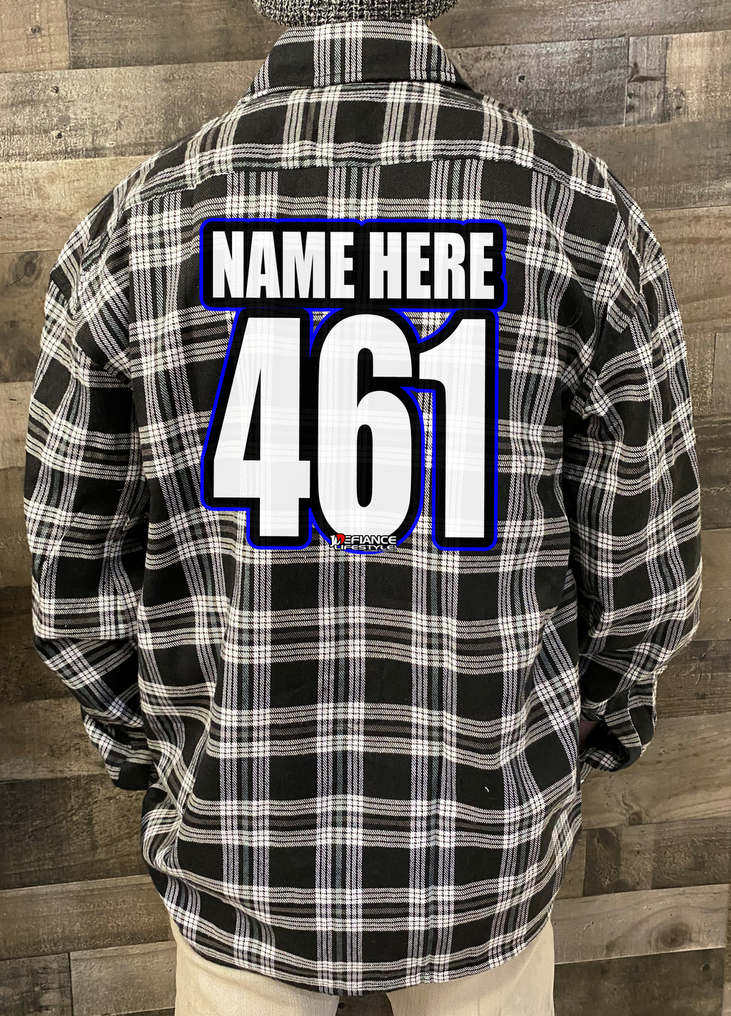 Personalized Race Flannel - THERMAL LINED GREY - DefianceLifestyle