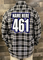Personalized Race Flannel - THERMAL LINED GREY - DefianceLifestyle