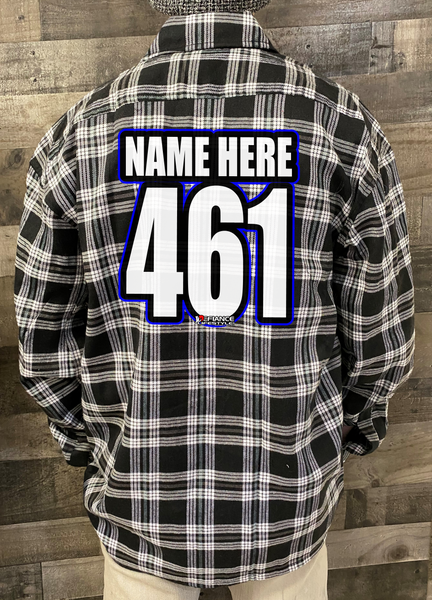Personalized Race Flannel - THERMAL LINED GREY